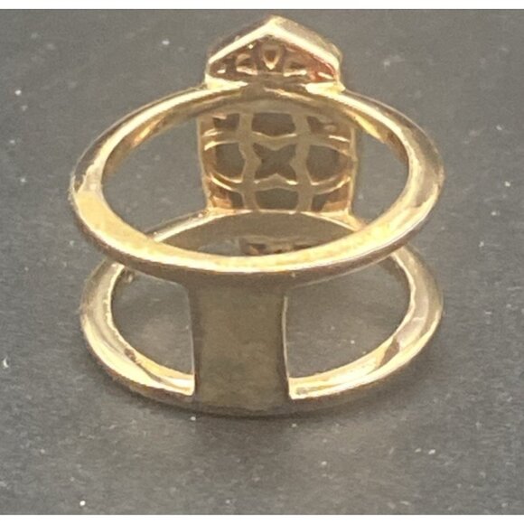Kendra Scott Elyse Ring Rose Gold Plated Drusy Cage Split Shank Size 6 LOOK READ - Picture 4 of 16